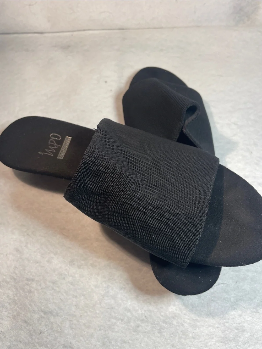 Impo Black Wide-Band Slide Sandals Size 9M